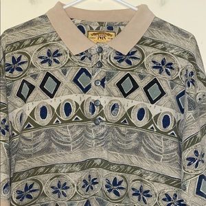 New River Authentic Sportswear 100% Cotton Taupe Polo Shirt -Size Large